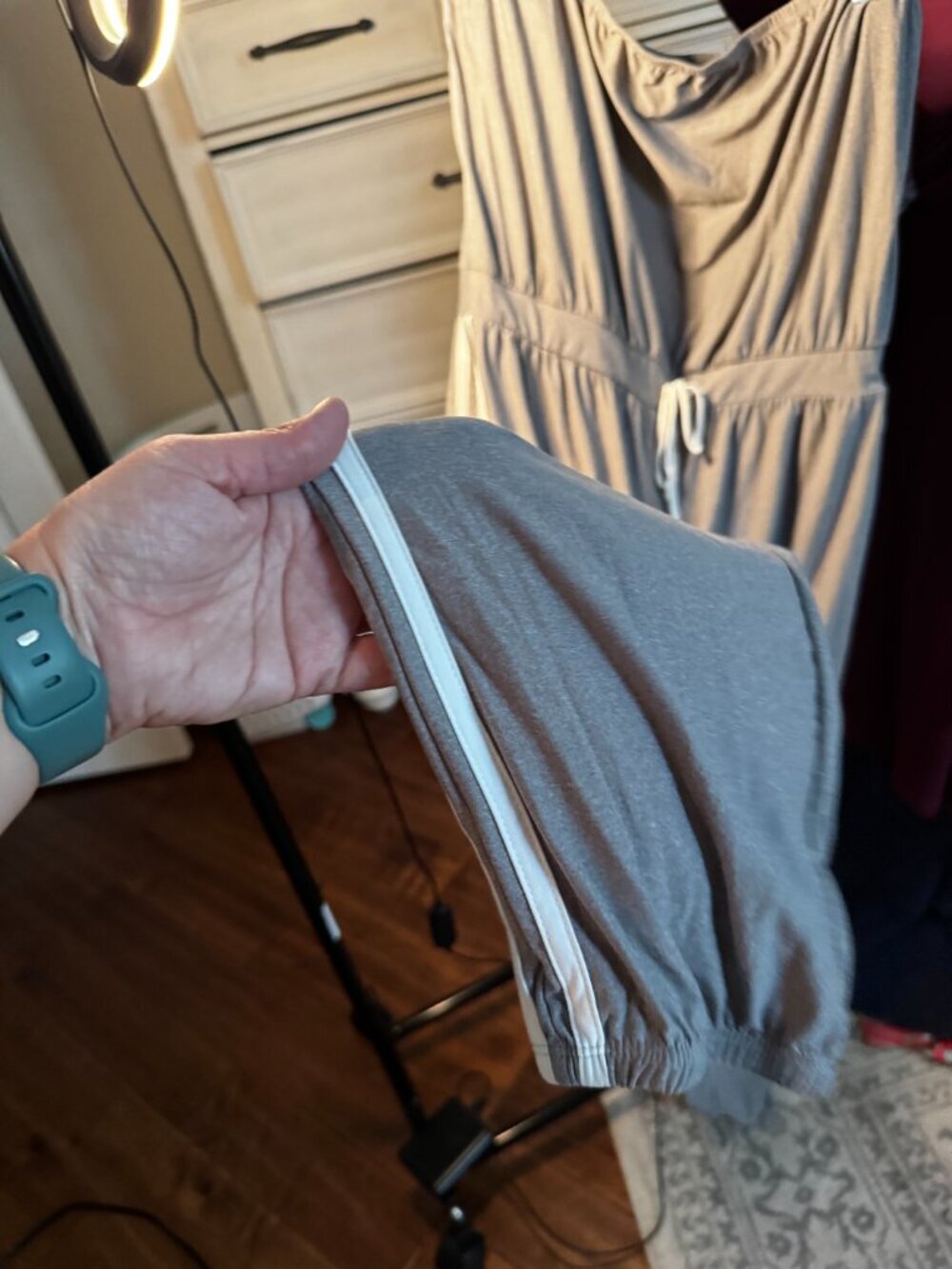 Derek Heart Gray Athleisure Jogger Jumpsuit (1X) NWT - Picture 4 of 5